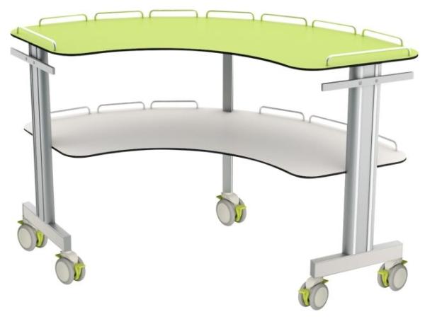 ISO9001 HPL 890MM Hospital Medicine Trolley