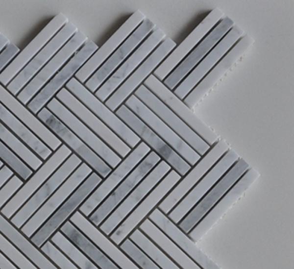 Cararra Grey Stone Mosaic Tile Micro Herringbone Marble Mosaic For Wall Decoration