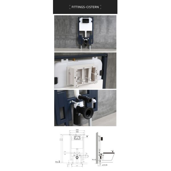 Watermark CE Wall Hanging Commode Rimless Water Closet Washdown Type