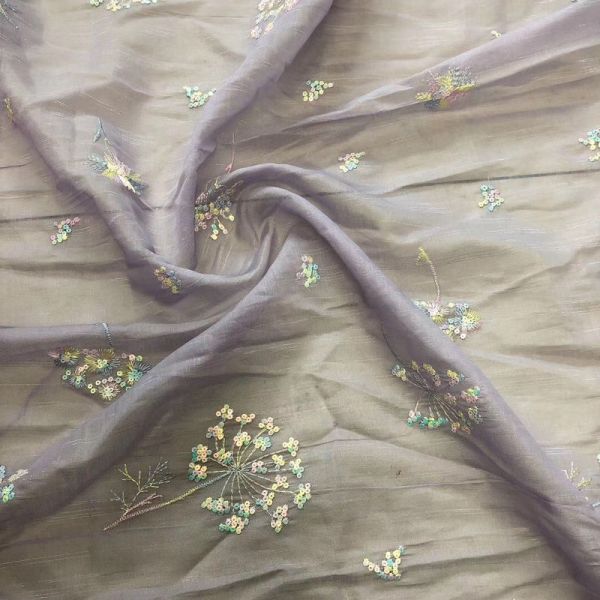 Материал полиэстера ткани шнурка Sequin OEM 130cm вышитый одеждой шифоновый