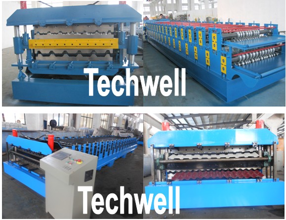 Automatical Double Layer Roof Wall Panel Roll Forming Machine With 0.3 - 0.8mm Thickness