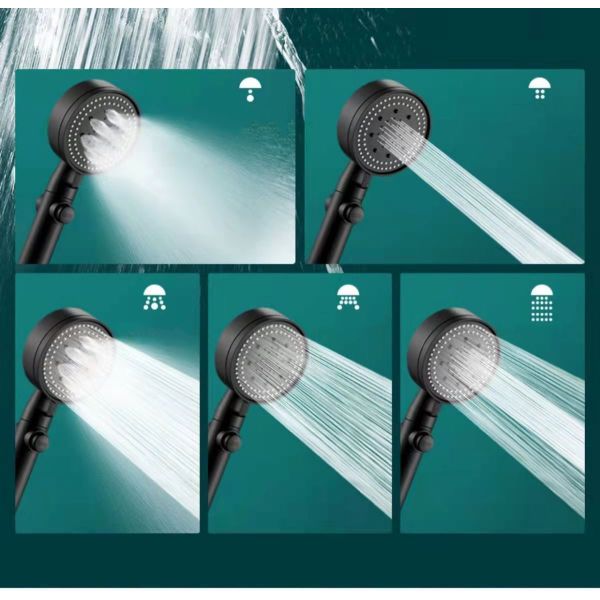 Lotus Aluminum Shower Head Nozzle Set Detachable Self cleaning