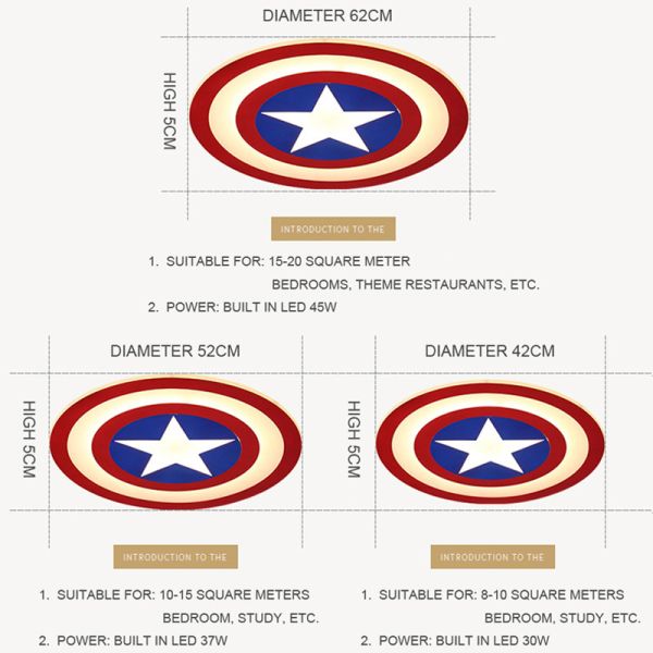 Kids LED Ceiling Lights Captain America with remote control ceiling lamp (WH-MI-131)