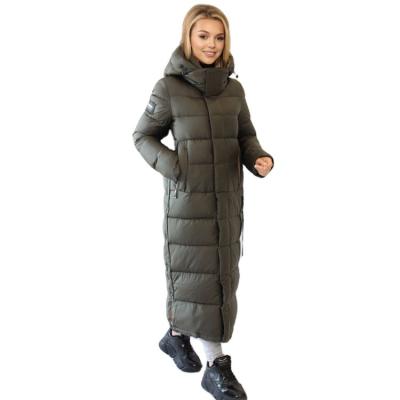 FODARLLOY Ladies Warm Hooded Solid Color Cotton-padded Clothes Women Long Down Winter Slim Jackets
