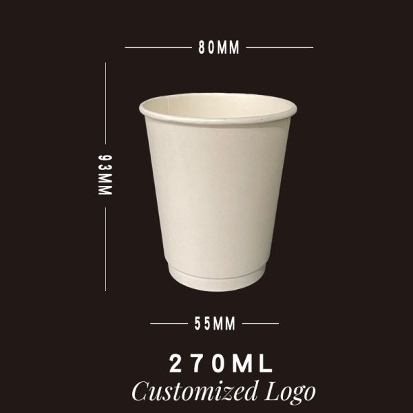 OEM Flexographic Printing Double Wall Disposable Paper Coffee Cup with Custom Design