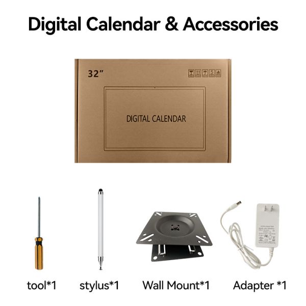 Multiple Dateformat Digital Calendar Display , Wall Mounted TouchScreen Calendar Display