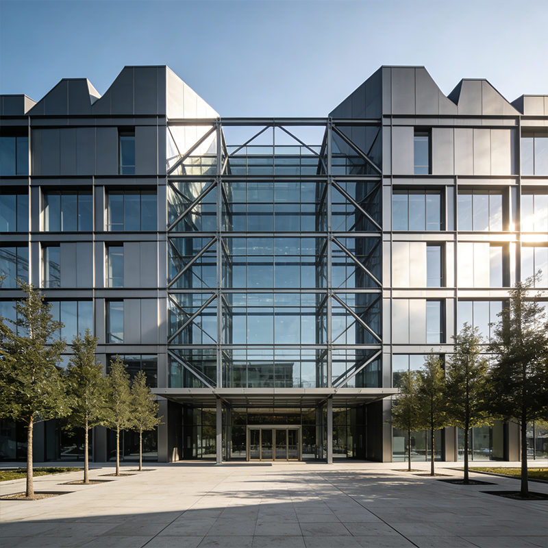 Multi Storey Steel Frame Building for Office Retail Complexes / Urban Commercial Facilities