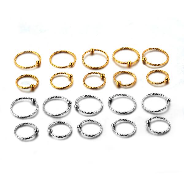 USA hot selling white zircon gold plated nose ring nose stud body piercing jewelry