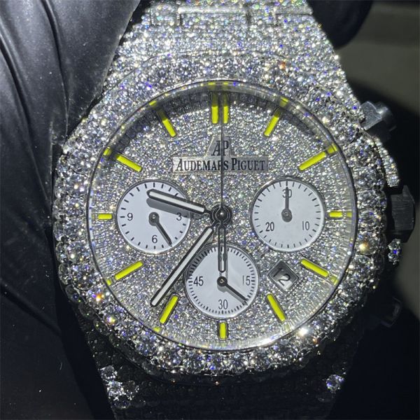 Moldura feita sob encomenda do ajuste de Moissanite Diamond Watch Iced Out Hand do laboratório de VVS
