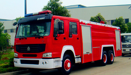 Красные и белые спасательные средства огня пожарной машины СИНОТРУК ХОВО 6кс4 12м3 спасения пожарного