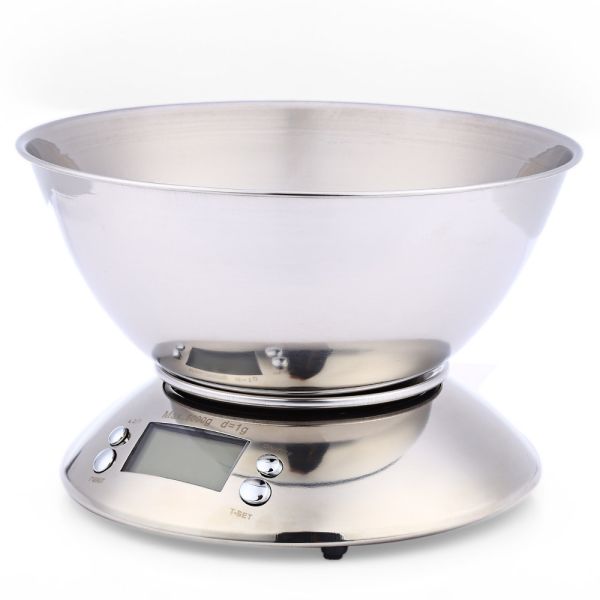 Upgrade Your Kitchen with Our Electronic Scale Stainless Steel Bowl 1g Increment and Temperature Measurement
