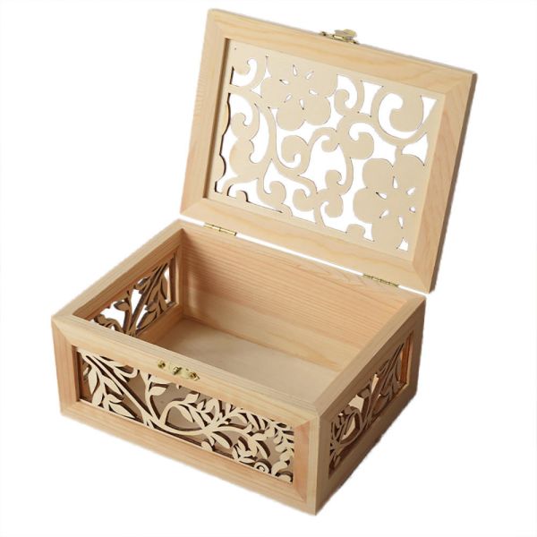 Коробка изготовленного на заказ подарка логотипа естественного деревянного упаковывая выгравировала устойчивое