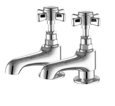 1/2 Pair Traditional Brass Bathroom Taps Polished Ceramic Valve Core