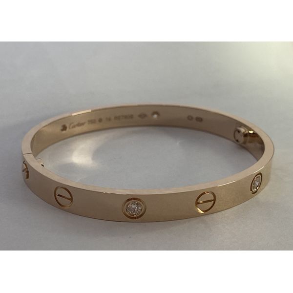 6.1mm Width 18K Solid Gold Jewellery Bangle 0.42carat With 4 Diamond