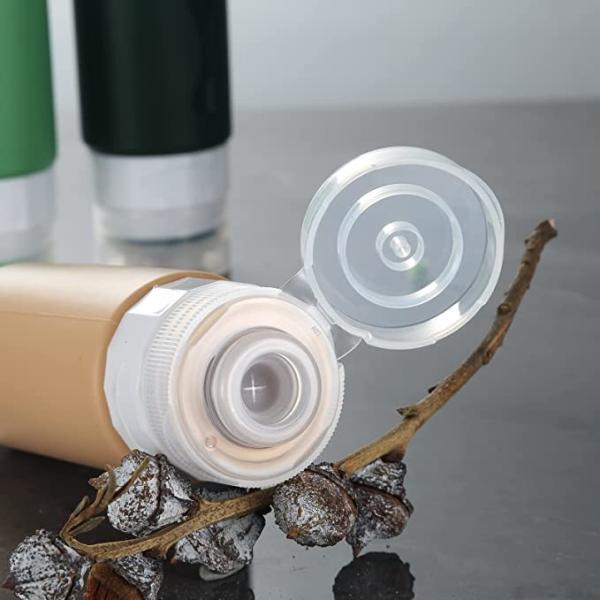 Ensemble de flacons de voyage en silicone vides pour articles de toilette, cylindriques, verts, rechargeables, 90 ml