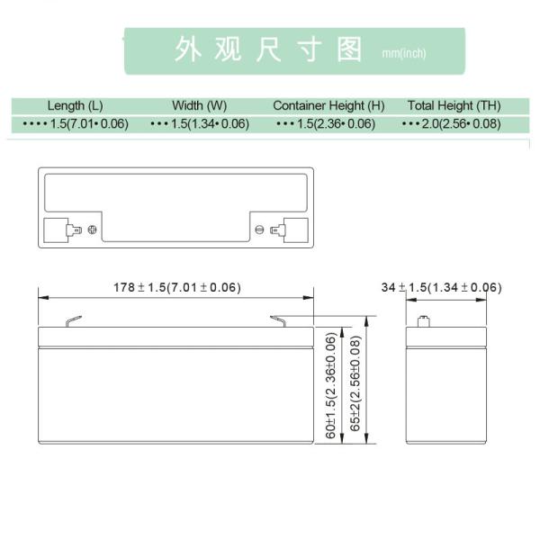 BP2.3-12 12V 2.3Ah Seal Lead Acid Low Speed Electric Car Start VRLA Battery