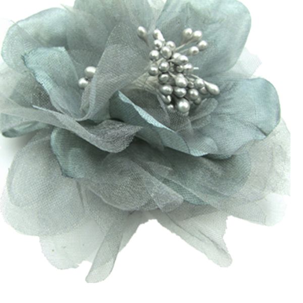 Luxurious Silver Grey Hair Flowers Decorative Flower For Wedding Dress Ball Gown and For Stage Performance