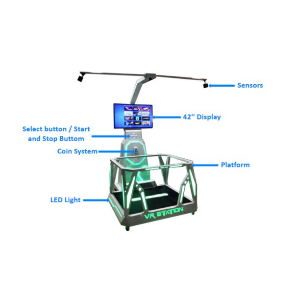 Interactive 80 Pcs Games 9D VR Simulator Single Player VR Station With 42 Inch Display