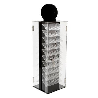 Clear Plexiglass Acrylic Locking Display Case W/ Double-Sided 10 Shelves & Top Header