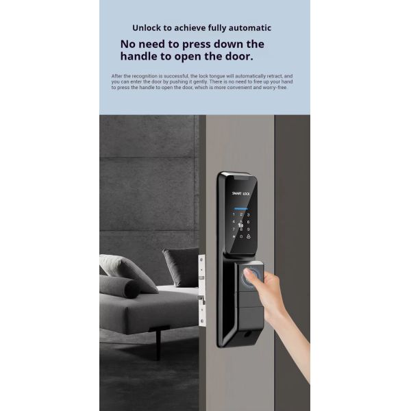 Wifi Fingerprint Door Lock Aluminum Alloy Tuya Digital Door Lock 35mm - 60mm