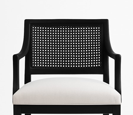 Black Cane Back Upholstered Dining Armchair CYC-071