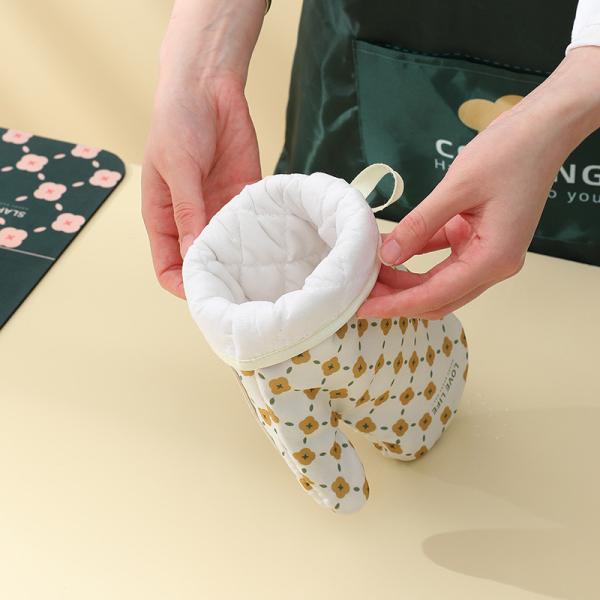 Les gants multifonctionnels de silicone durable de coton glissent non pour Oven Protective