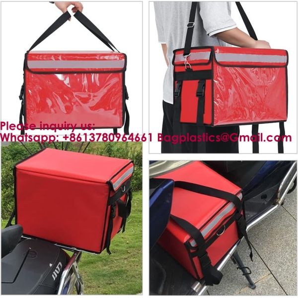 Insulated Bags For Food Delivery With Cup Holder Waterproof Shoulder Backpack Food Delivery Bag Take Away Delivery Bags with Custom logo Lunch Bag Picnic Tote Cooler Bag