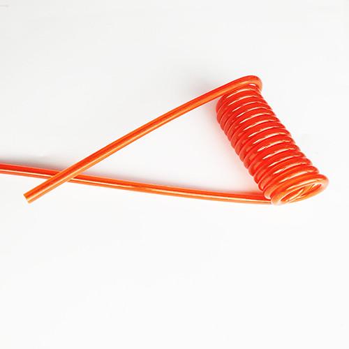 Securing Steel Wire Coil Spring Lanyard Clear Orange Plastic PU Coated