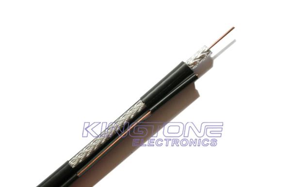 75 Ohm RG11 Quad Shield Coaxial Cable 60% and 40% AL Braiding with Messenger