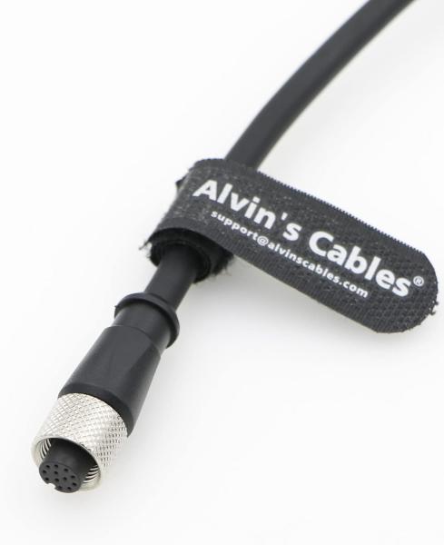 Alvin's M12 12-Pin Female to Open End Cable for Cognex Camera & Automation, 1M