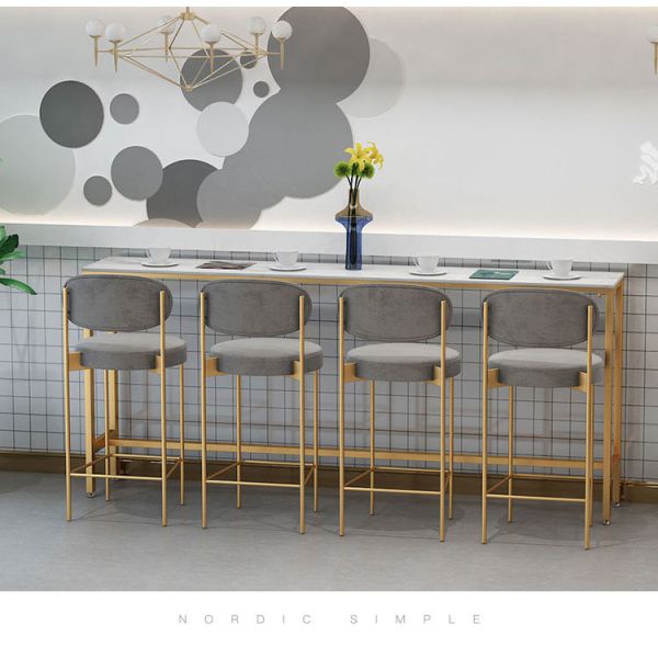 New Arrival Wholesale Cheap Modern Design Velvet Fabric Dining Chairs Tall Bar Chair