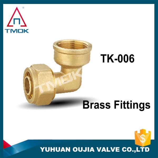 Double Union Ferrule Female 90 Degree Elbow Brass Coupling Fittings