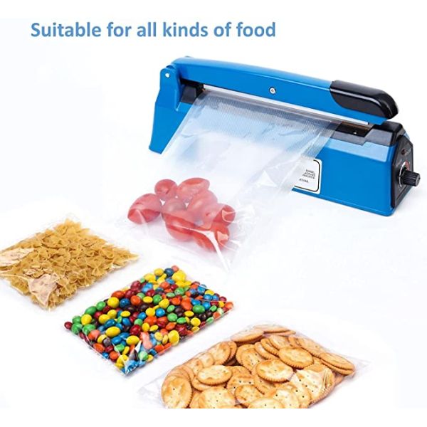 Blue 8 Inch Impulse Bag Sealer 200mm Heat Sealing Machine Convenient Kitchen Helper
