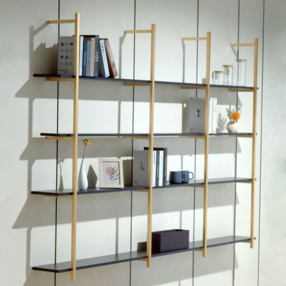Factory Top Bookshelf Display Rack Floating Shelf Wall Mounted Aluminium Shelf