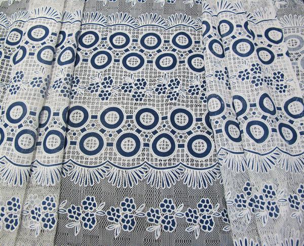 Cotton Colored Dot Polyester Lace Fabric Burnout Flower Lace for Girls ' Dress and Skirts(CY-DK0022)