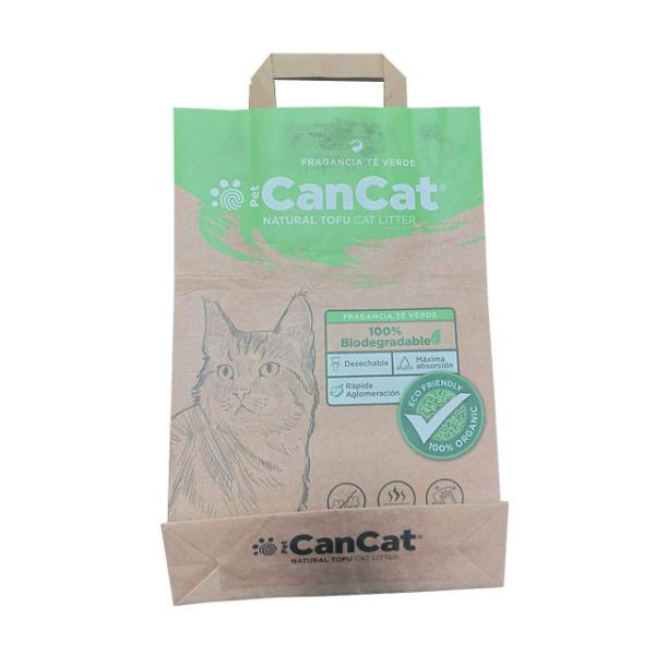 Tofu Multilayer biodegradável Cat Litter Packaging Bag dos sacos de papel 5kg de Kraft