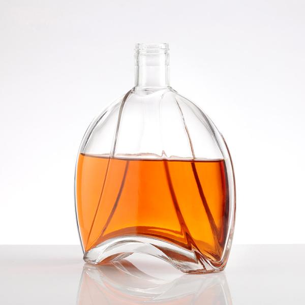 Aluminum Plastic PP Collar Customized Sealing Type 500ml 700ml Whiskey Glass Bottle