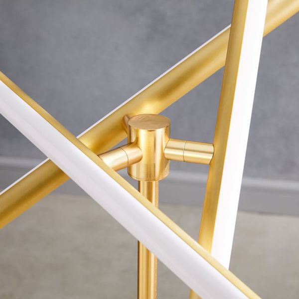 Gold minimalist LED floor lamp living room vertical wrought iron lights multi-head Strip design LED lighting(WH-MFL-40)