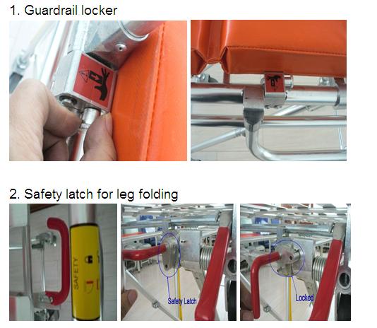 Adjustable Back Ambulance Stretcher Trolley Automatic Loading Stretcher With Lock (ALS-S003)