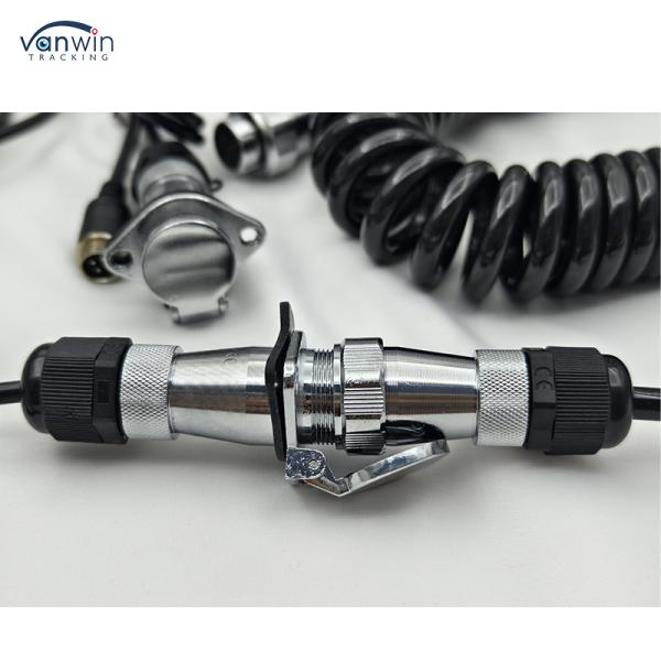 4 Pin Female to Plug Custom Spring Wire waterproof trailer cable camera for Truck Forklift