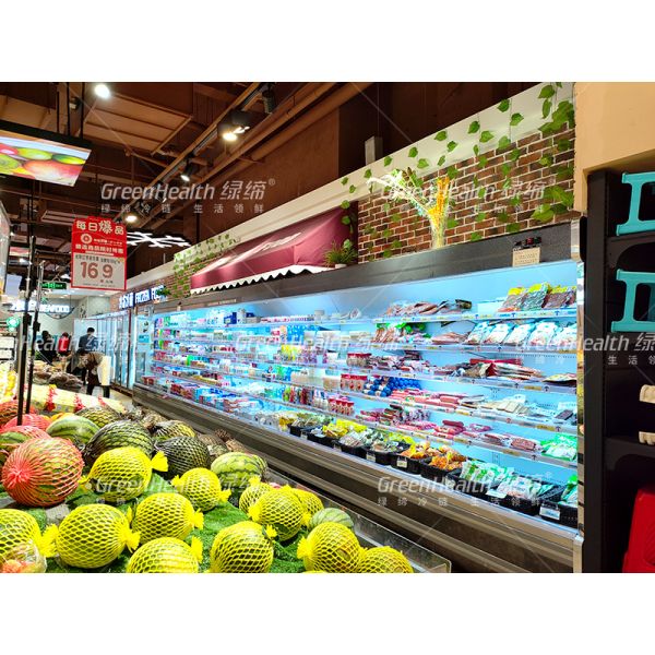 Продукты супермаркетов холодильник с открытым дисплеем с четырьмя полками 220-110В/50Гц