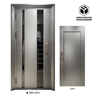 60mm And 70mm Thickness Aluminium Door For Room Apartment With Fire Rated Steel Door