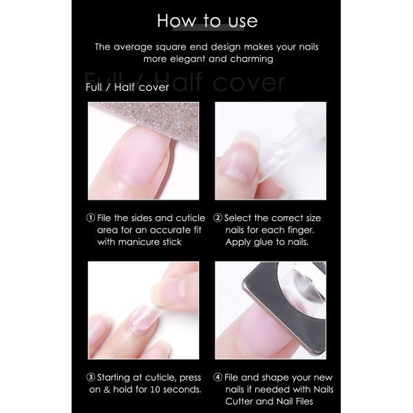 Puntas de Uñas de Gel Certificadas MSDS Almendra Forma Mediana 500Pcs Preformadas Cobertura Completa Gel Suave Puntas de Uñas Transparentes Extensiones Estilo Francés