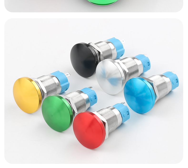 12mm self-locking mushroom head button switch NO normally open and closed momentary reset press-type red start small button