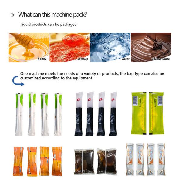 4-6 Lane Automatic Sugar Stick Sachet Packaging Machine 1-50ml