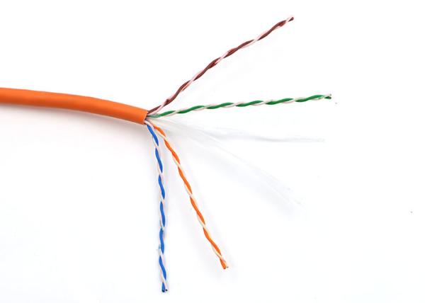 4 Pairs UTP Cat6 Lan Cable / Solid Bare Copper Electronic cat6 cable 1000ft orange Lszh