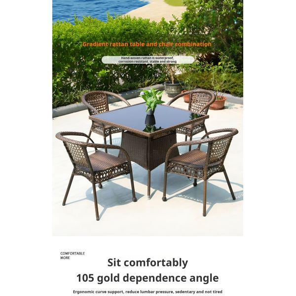 Balcony Outdoor Dining Rattan Patio Set