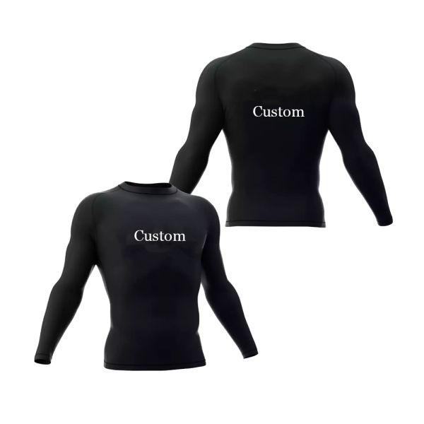 220 gsm Fully Sublimation Judo BJJ Rash Guards Long Sleeve For Martial Arts