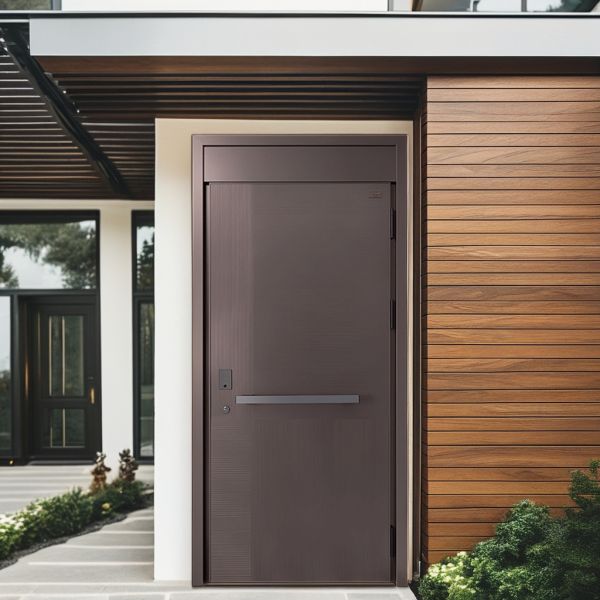 Modern Anti Theft Steel Security Door Manual Opening Residential Entry Door