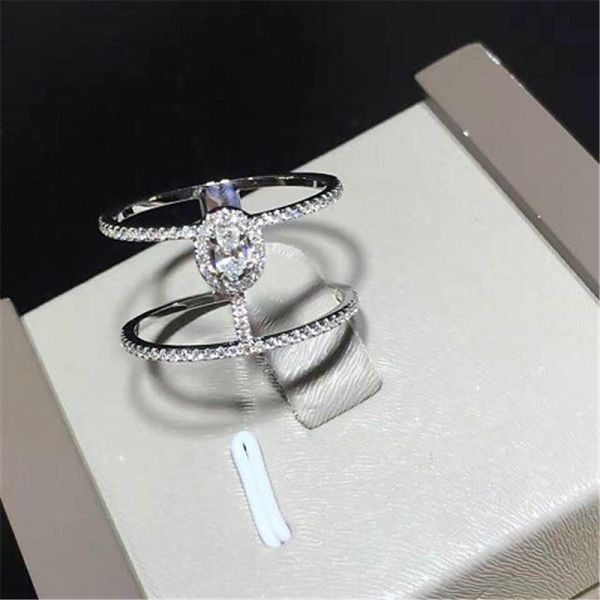Luxury jewelry Luxury Jewelry Double circle ring material 18k white gold yellow gold rose gold diamond ring